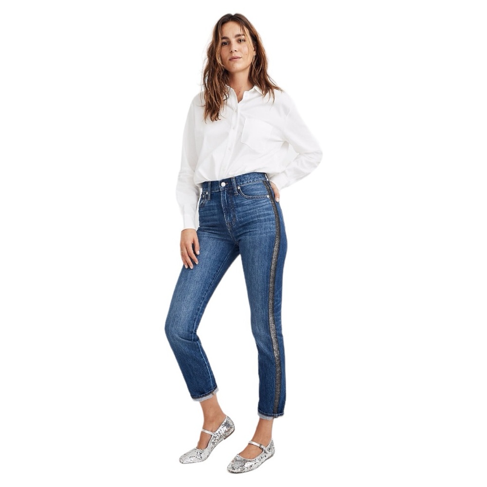 Madewell The Perfect Vintage Jean: Metallic Tuxedo Stripe Edition